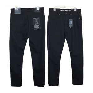 VGB Vintage Genes Black Men Black Pants W40 x L32 Slim Fit Comfort French Terry